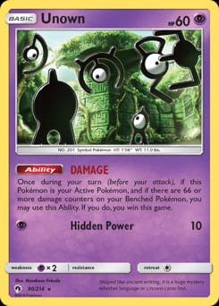 Lost Thunder Unown #90 card