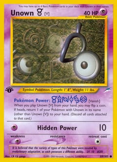 Neo Destiny Unown [V] #89 card