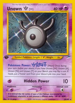 Neo Destiny Unown [W] #29 card