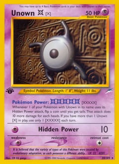 Neo Destiny Unown [X] #30 card