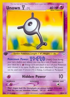 Neo Revelation Unown [Y] #40 card