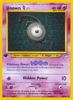 Neo Destiny Unown [Z] #60 card