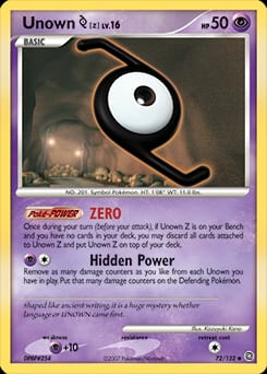 Secret Wonders Unown [Z] #72 card