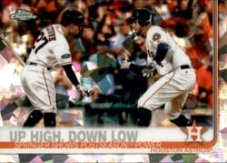 2019 Topps Chrome Sapphire Edition Base Set Up High, Down Low #447 card