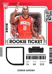 2021-22 Panini Contenders Rookie Ticket Swatches Usman Garuba #RTS-UGA card