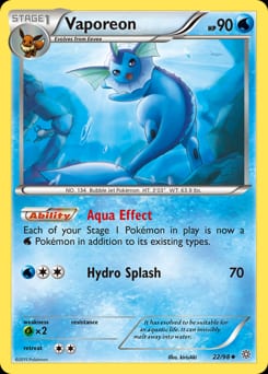 2015 Ancient Origins Vaporeon #22 card