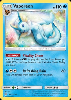 Cosmic Eclipse Vaporeon #42 card