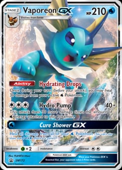 SM Black Star Promos Vaporeon-GX #SM172 card