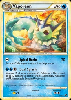 2010 HS—Undaunted Vaporeon #41 card