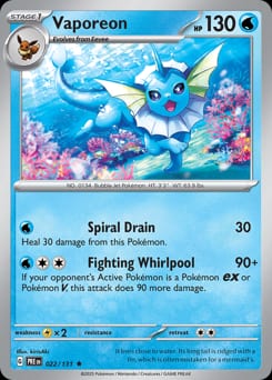Prismatic Evolutions Vaporeon #22 card