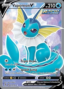 2021 Evolving Skies Vaporeon V #172 card