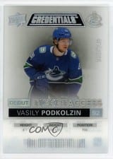 2021-22 Upper Deck Credentials Debut Ticket Access Acetate Vasily Podkolzin #DTA-VP card