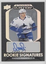 2021-22 Upper Deck Ovation Standing Ovation Rookie Signatures Vasily Podkolzin #SORS-VP card