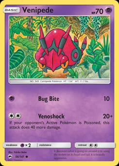 Burning Shadows Venipede #56 card