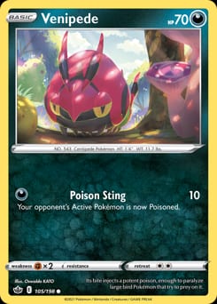 Chilling Reign Venipede #105 card