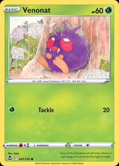 Silver Tempest Venonat #1 card