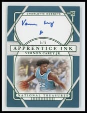 2020 Panini National Treasures Apprentice Ink Vernon Carey Jr #API-VCJ card
