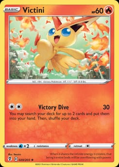 2021 Evolving Skies Victini #20 card