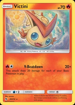 2018 Lost Thunder Victini #49 card