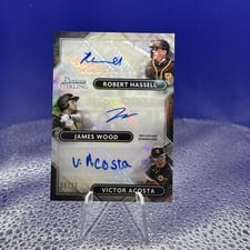 Victor Acosta / Robert Hassell / James Wood 2022 Bowman Sterling Triple Refractor Autographs card
