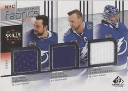 2022-23 SP Game Used 2022 NHL All-Star Game Jersey Trios Victor Hedman/Steven Stamkos/Andrei Vasilevskiy #AS3-9 card