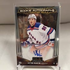 2024-25 O-Pee-Chee Platinum Rookie Autographs Victor Mancini #R-VM card
