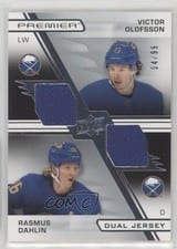 2021-22 Upper Deck Premier Premier Dual Jersey Victor Olofsson/Rasmus Dahlin #PD-DO card