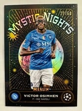 2023 Topps Merlin UEFA Mystic Nights Victor Osimhen Gold Refractor #MN-17 card