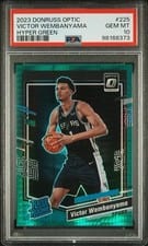 2023 Panini Donruss Optic Victor Wembanyama Hyper Green #225 card