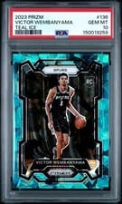 2023 Panini Prizm Victor Wembanyama Teal Ice #136