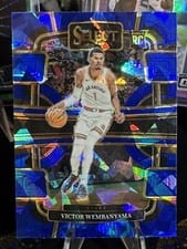 2023 Panini Select Victor Wembanyama Cracked Ice Blue Prizm #121 card