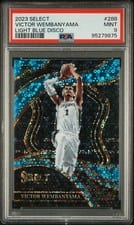 2023 Panini Select Victor Wembanyama Disco Blue Prizm #288 card