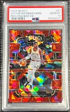 2023 Panini Select Victor Wembanyama Cracked Ice Red Prizm #87 card