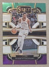 2023 Panini Select Victor Wembanyama Green White Purple Prizm #87 card