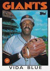 1986 Topps Base Set Vida Blue #770 card