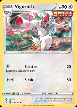 Evolving Skies Vigoroth #130 card