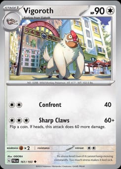 2023 Paldea Evolved Vigoroth #161 card
