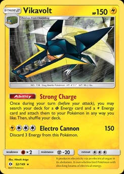 2017 Sun & Moon Vikavolt #52 card