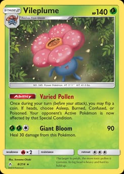 Unbroken Bonds Vileplume #8 card