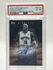 2025-26 Topps Midnight Midnight Sun Signatures Vince Carter #MS-VC card