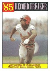 1986 Topps Base Set Vince Coleman #201 card