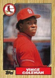 1987 Topps Base Set Vince Coleman #590 card