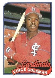 1989 Topps Base Set Vince Coleman #90 card