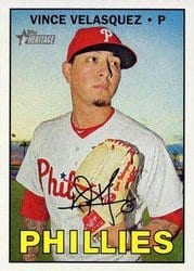 2016 Topps Heritage Base Set Vince Velasquez #715 card