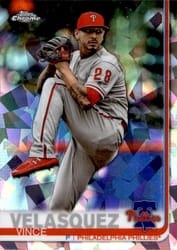 2019 Topps Chrome Sapphire Edition Base Set Vince Velasquez #480 card
