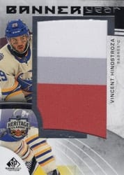 2022-23 SP Game Used 2022 NHL Heritage Classic Banner Year Relics Vincent Hinostroza #BYHC-VH card