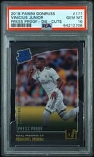 2018 Panini Donruss Vinicius Junior Press Proof Die Cut #177 card