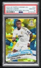 2019 Topps Chrome UEFA Champions League Sapphire Future Stars Vinicius Junior Yellow #FS-VJ card