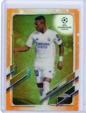 2020 Topps Chrome UEFA Champions League Vinicius Junior Orange Bubbles #89 card