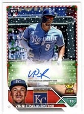 2023 Topps Holiday Autographs Vinnie Pasquantino #HAC-VP card